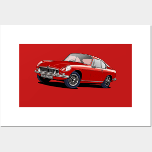 MGB Berlinette Coupe in Red Posters and Art